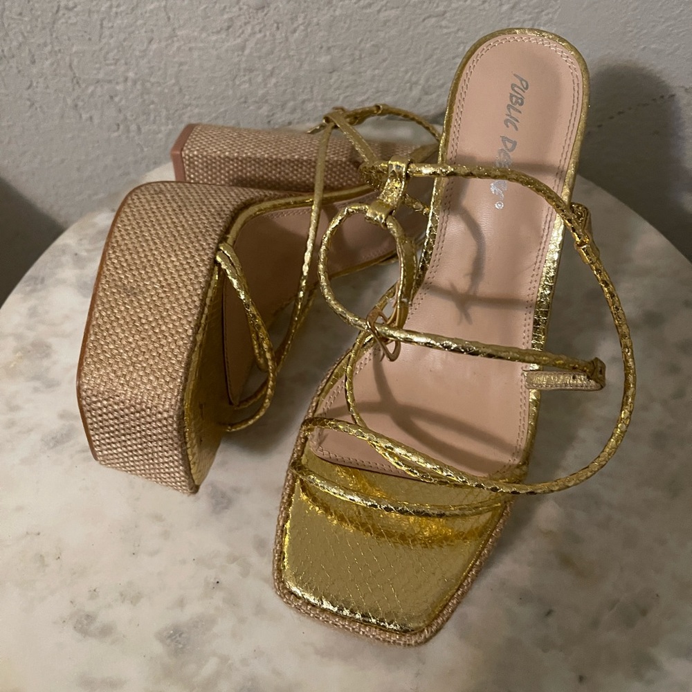 Gold Platform Heels
